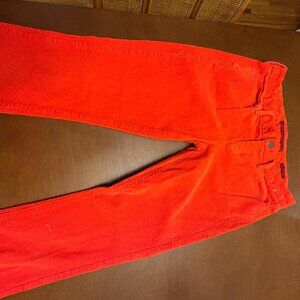 Banana Republic orange corduroy jeans Size 27 skinny, inseam 30